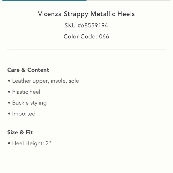 Vicenza NWT Sz 37EU Brazilian designer leather strappy metallic heels; top rated - Picture 10 of 16